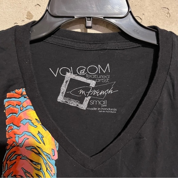 Volcom Matt French Tiger Womens Black Short Sleeve Shirt Size Small S Skater - Picture 4 of 8